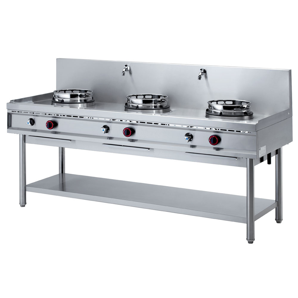 Gas Wok Herd, 3 Brenner (3x 13 kW) Gas Wok Herd, 3 Brenner (3x 13 kW)